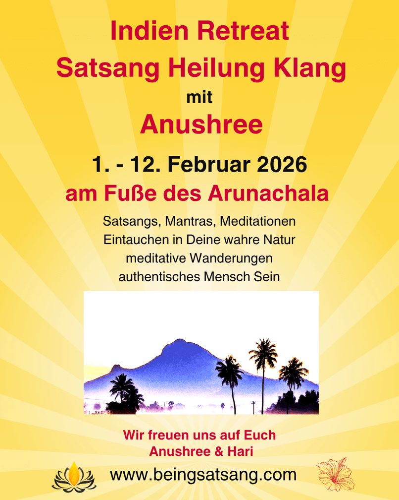 Indien Satsang Retreat - Satsang Heilung Klang mit Anushree 2026 - Being Satsang